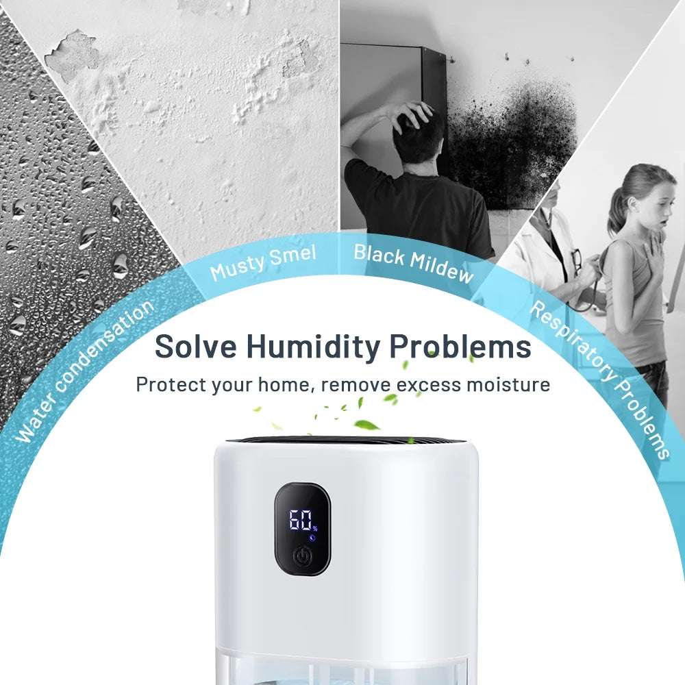 35 OZ Portable Dehumidifier, Auto Defrost, Ultra Quiet for Home Large Room Bathroom Garage,Auto Power Off,Led Indicator,Xmas Gifts-White