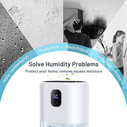 35 OZ Portable Dehumidifier, Auto Defrost, Ultra Quiet for Home Large Room Bathroom Garage,Auto Power Off,Led Indicator,Xmas Gifts-White