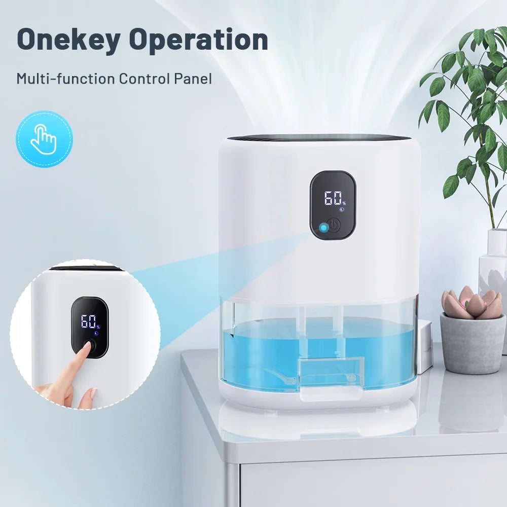 35 OZ Portable Dehumidifier, Auto Defrost, Ultra Quiet for Home Large Room Bathroom Garage,Auto Power Off,Led Indicator,Xmas Gifts-White