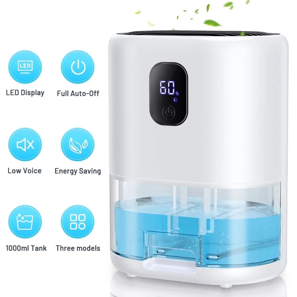 35 OZ Portable Dehumidifier, Auto Defrost, Ultra Quiet for Home Large Room Bathroom Garage,Auto Power Off,Led Indicator,Xmas Gifts-White