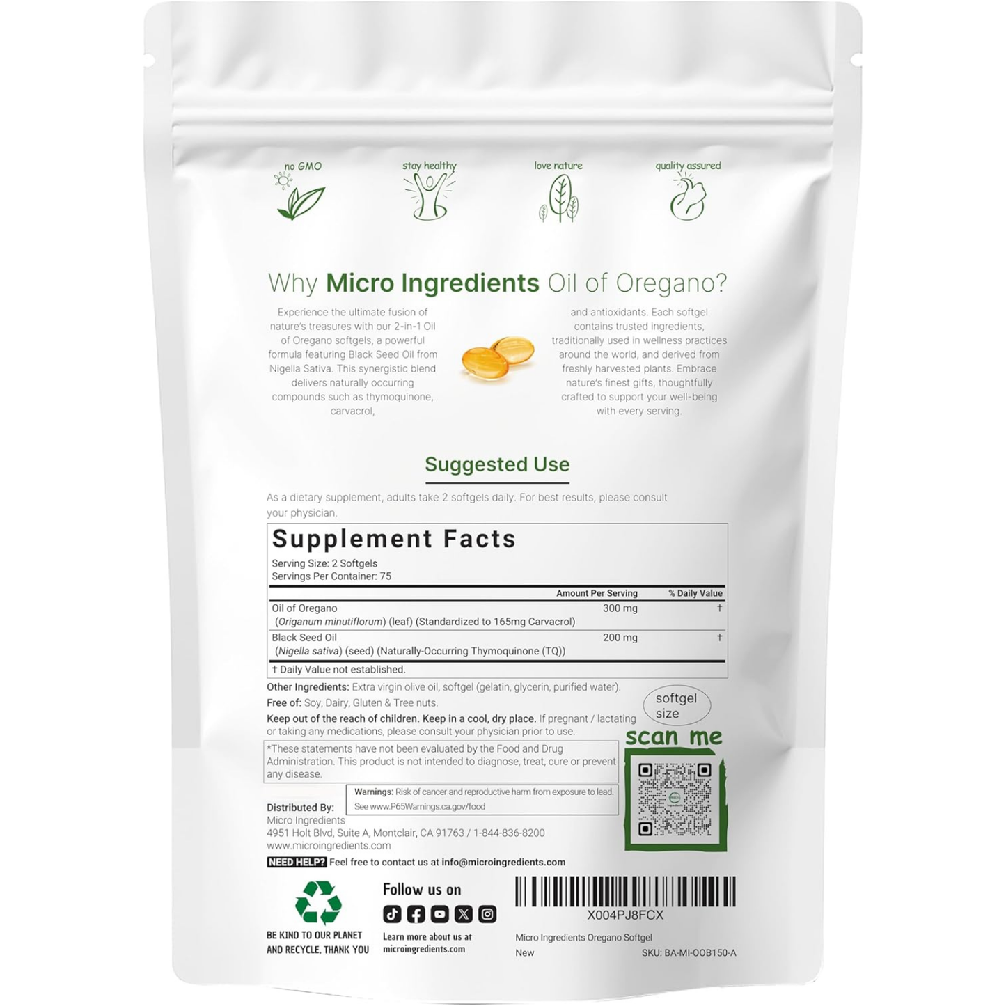 Zelona Cápsulas Blandas de Orégano 6000Mg por Porción, 300 Unidades